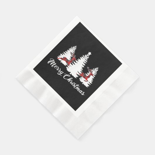 Merry Christmas Shirt for Women Buffalo Plaid Rein Servet (Hoek)