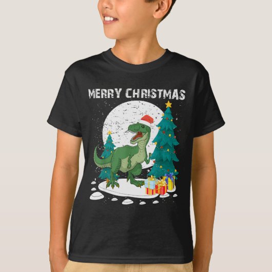 Merry Christmas Shirts For Women Xmas Santa T Rex (Voorkant)