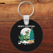 Merry Christmas Shirts For Women Xmas Santa T Rex Sleutelhanger (Voorkant)