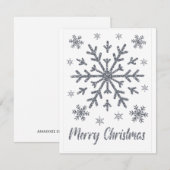 Merry Christmas Silver Sneeuwvlokken Blank Kaarten (Voorkant / Achterkant)