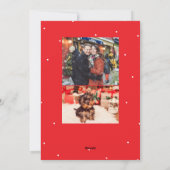 Merry Christmas simple casual script three photo Feestdagenkaart (Achterkant)