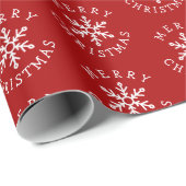 Merry Christmas Simple Snowflake Cadeaupapier (Rol Hoek)