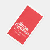 Merry Christmas Simple Stylish Modern Minimal Mono Servet (Hoek)