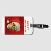 Merry Christmas. Skull wearing Santa hat Bagagelabel (Voorkant (horizontaal))
