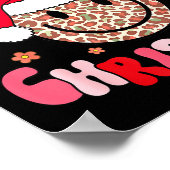 Merry Christmas Smile Face Santa Claus Hat Groovy  Poster (Hoek)