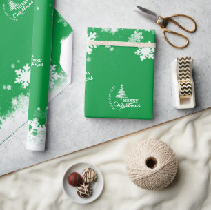 MERRY CHRISTMAS sneeuw inpakpapier