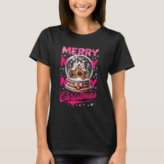 Merry Christmas Snow Globe Gingerbread House Cooki T-shirt