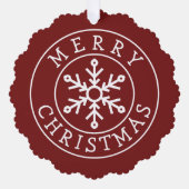 Merry Christmas Snowflake Label Ornament Kaart (Voorkant)