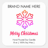 Merry Christmas | Snowflake Modern Candle Labels (Voorkant)