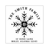 Merry Christmas Snowflake Retouradres Rubberstempel (Afrduk)