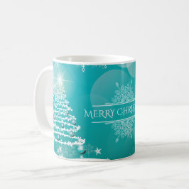Merry Christmas Snowflakes Tree Flowers & Stars   Koffiemok