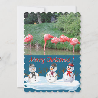 Merry Christmas snowman 1 photo custom Feestdagenkaart
