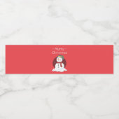 Merry Christmas Snowman bewerkbare kleur Waterfles Etiket (Enkel label)