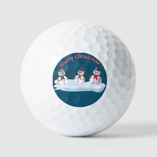 Merry Christmas snowman custom text Golfballen (Voorkant)