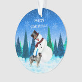 Merry Christmas Snowman et Australian Shepherd (devant)