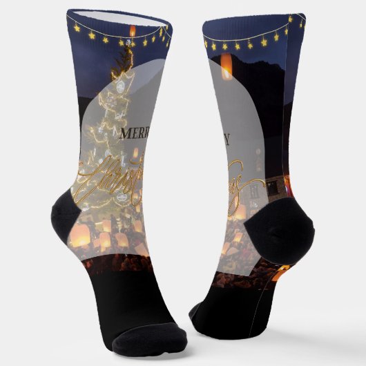 Merry Christmas Sokken (Gebogen)