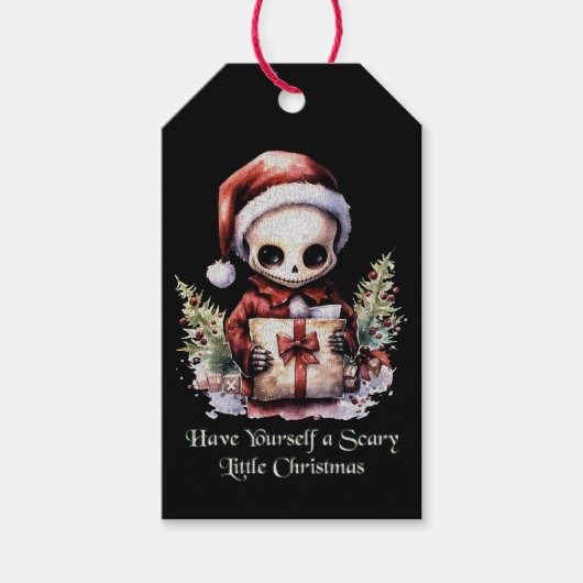 Merry Christmas Spooky Gothic Cadeaulabel (Voorkant)