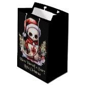 Merry Christmas Spooky Gothic Medium Cadeauzakje (Achterkant Gekanteld)