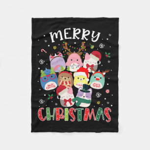Merry Christmas Squish Squad Mallow Girls Boys Kin Fleece Deken