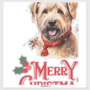 Merry Christmas Staffordshire Bull Terrier Sticker