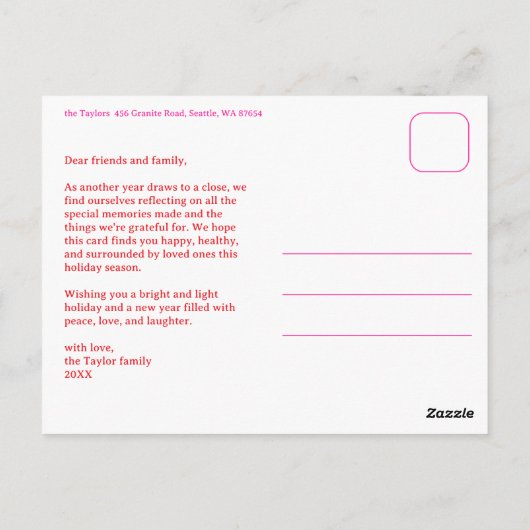 MERRY CHRISTMAS Stars Holiday CUSTOM Arch PHOTO Briefkaart (Achterkant)