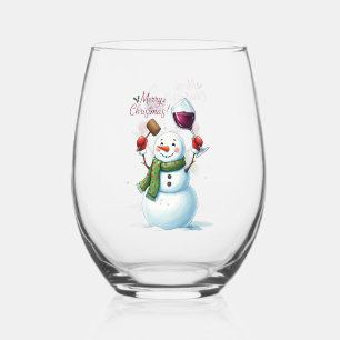 Merry Christmas Stemless Wijnglas Zonder Voet