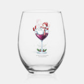 Merry Christmas Stemless Wijnglas Zonder Voet (Achterkant)