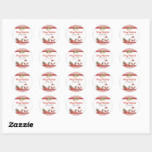 Merry Christmas Stickers Santa Sleigh Round Labels (Feuille)