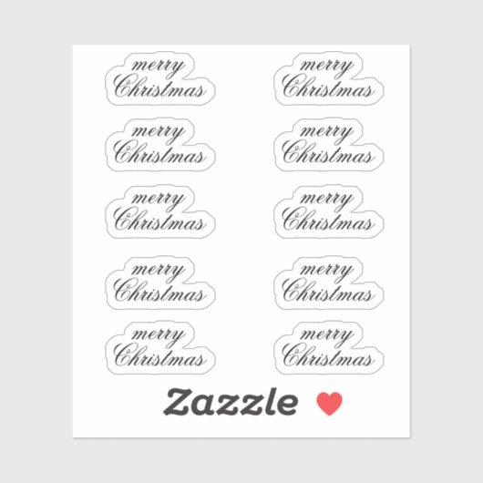 Merry Christmas Stickers Ten Count Sheet Set Pack (Feuille)