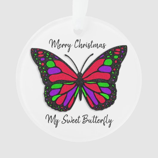 Merry Christmas Sweet Butterfly Holiday Keepsaké (devant)