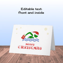 Merry christmas swimmer: cadeau feestdagen kaart