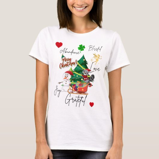 Merry Christmas T-shirt | Joy, Love & Abundance (Devant)