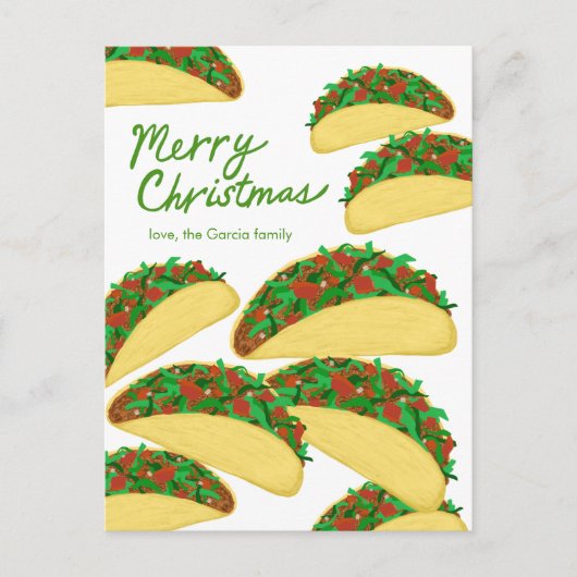 MERRY CHRISTMAS Taco Avalanche Delicious Custom Briefkaart (Voorkant)