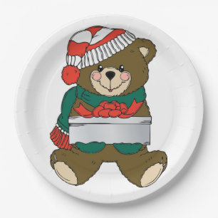 "MERRY CHRISTMAS" TEDDY BEAR PAPIEREN BORDJE