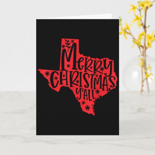 Merry Christmas Texas Kaart (Gele Bloem)