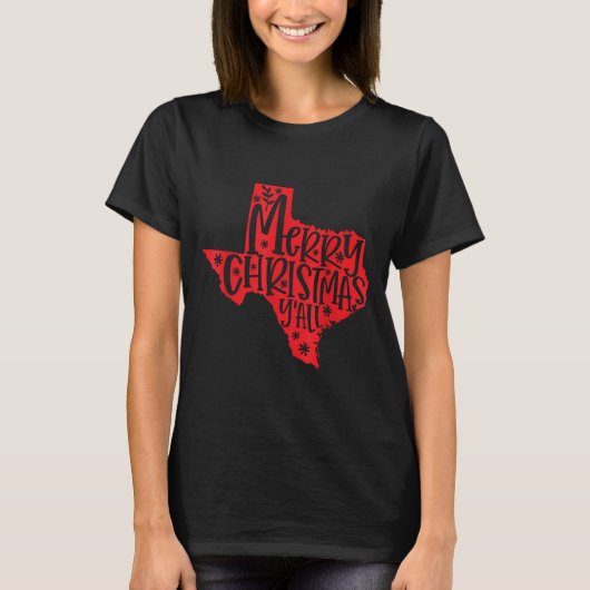 Merry Christmas Texas T-shirt (Voorkant)