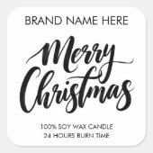 Merry Christmas Text | Modern Candle Labels (Voorkant)