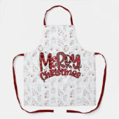 Merry Christmas Text on Christmas Background Schort (Voorkant)