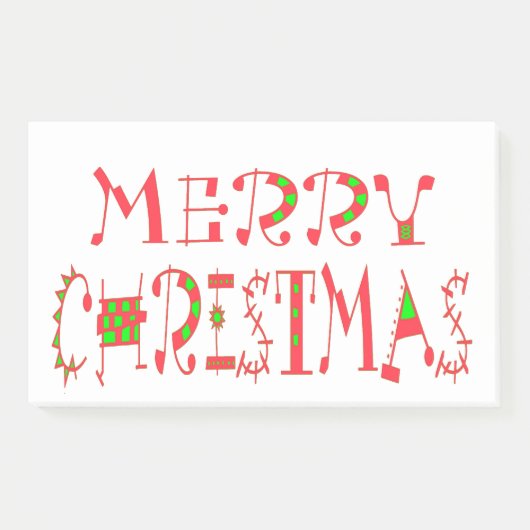 Merry Christmas Text Pattern Design: feestelijke k Post-it® Notes (Voorkant)
