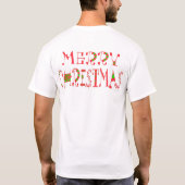 Merry Christmas Text Pattern Design: feestelijke k T-shirt (Achterkant)