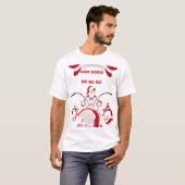 Merry Christmas Text Pattern Design: feestelijke k T-shirt (Voorkant volledig)