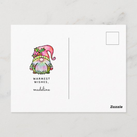 MERRY CHRISTMAS | Tie Dye Hippy Gnome Briefkaart (Achterkant)