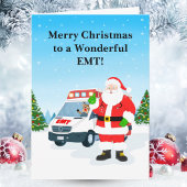 Merry Christmas to a Wonderful EMT with Santa Kaart