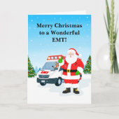 Merry Christmas to a Wonderful EMT with Santa Kaart (Voorkant)