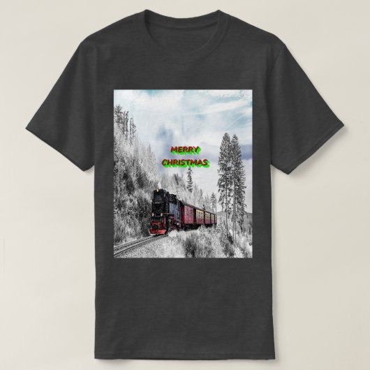 MERRY CHRISTMAS TRAIN T-SHIRT (Design voorkant)