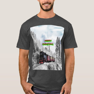 MERRY CHRISTMAS TRAIN T-SHIRT