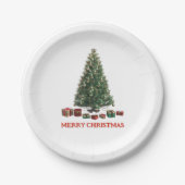 Merry Christmas. Tree (design 1) with gifts Papieren Bordje (Voorkant)