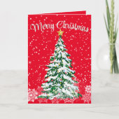 Merry Christmas Tree Folded Greeting Card Kaart (Voorkant)