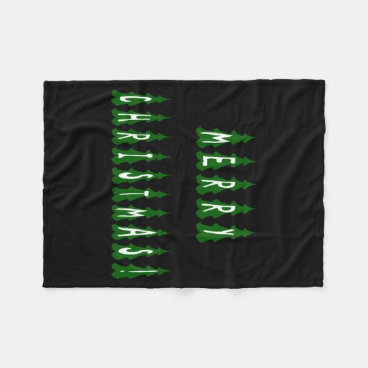 Merry Christmas Tree Font Girls And Boys  Fleece Deken (Voorkant (Horizontaal))