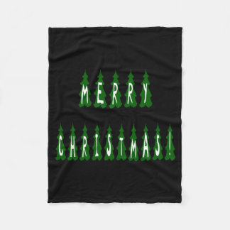 Merry Christmas Tree Font Girls And Boys  Fleece Deken